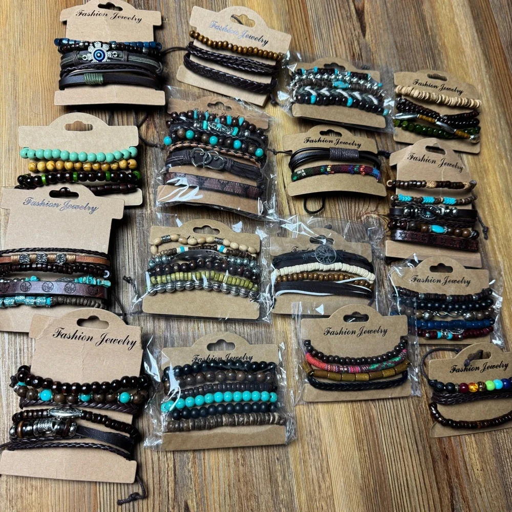 HUGE LOT Fashion Bohemian Western Turqouise Hippie Bracelet Stack Sets Men Women